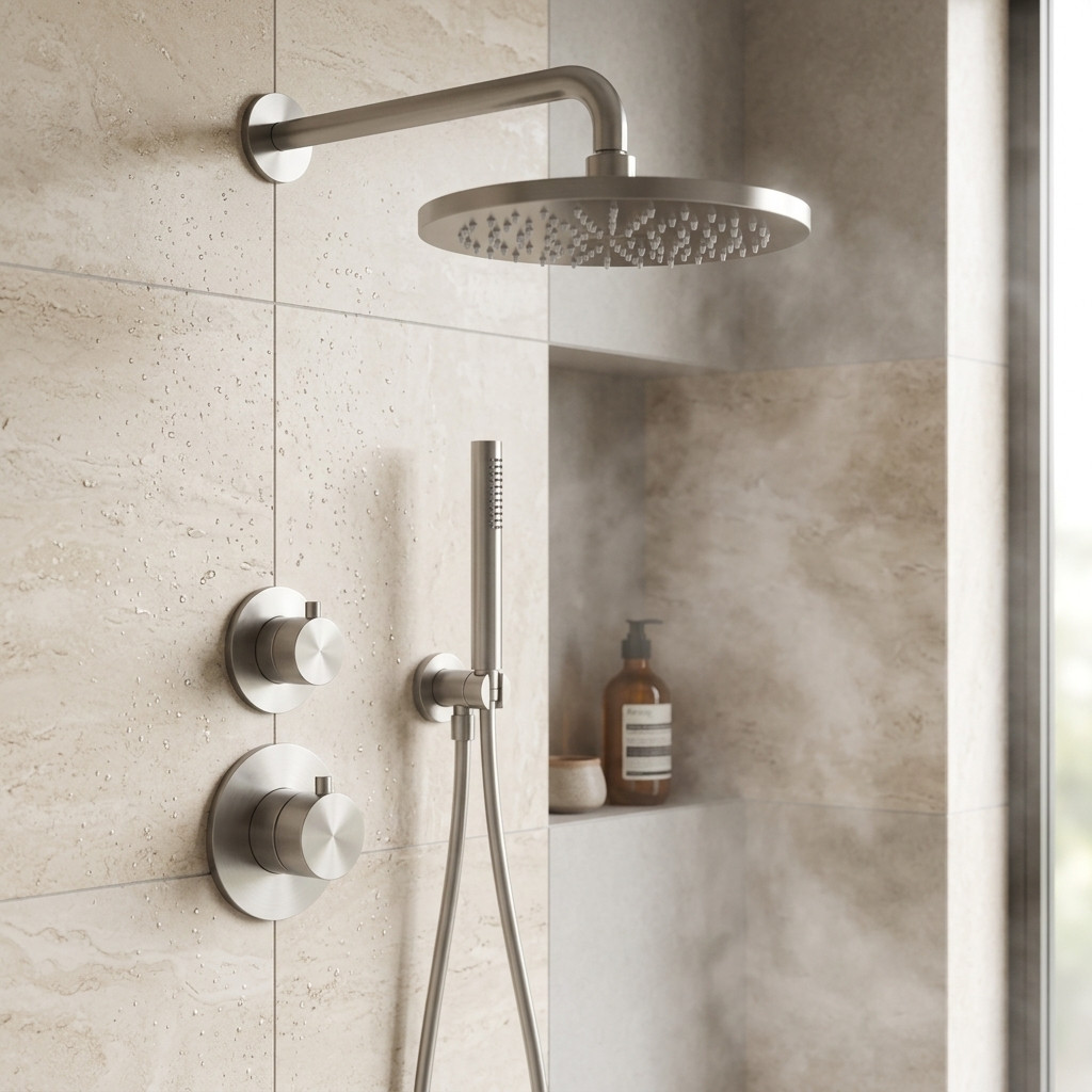 Aquanello Eterna Stainless Steel Concealed Thermostatic Shower Set 25cm Rain Shower and Hand Shower ET-S-SET3-2-02